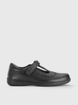 START-RITE Hope Black Leather T Bar School Shoes 