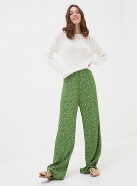 FATFACE Leila Geo Marks Palazzo Trousers 