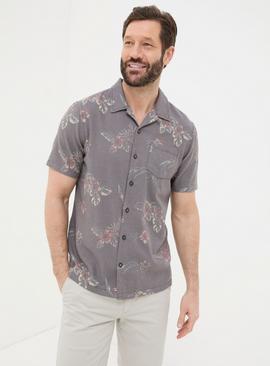  FATFACE Short Sleeve Hibiscus Print Shirt XXXXL