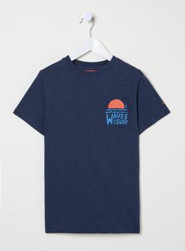  FATFACE Waves Jersey Graphic T Shirt 3-4 Years