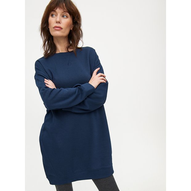 Buy Navy Sweatshirt Dress L Dresses Tu