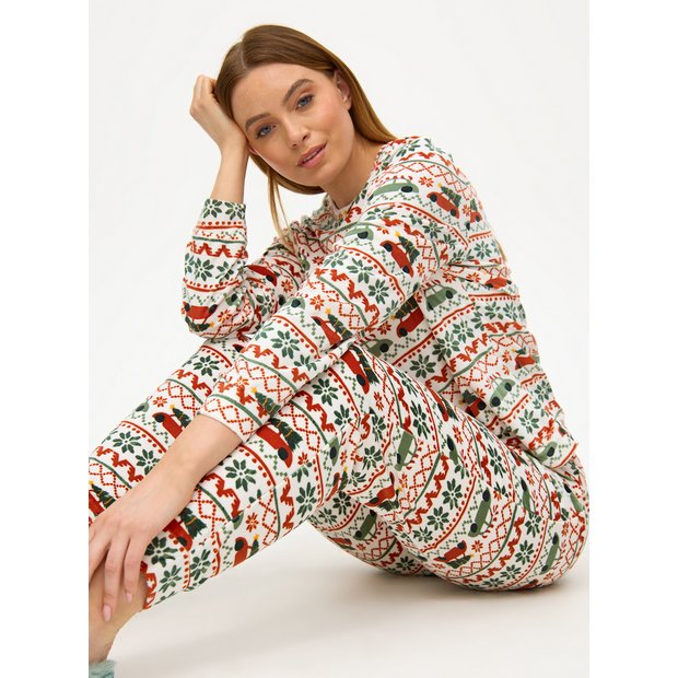 Buy Matching Family Women s Christmas Fair Isle Car Print Fleece Pyjamas 12 14 Pyjamas Tu