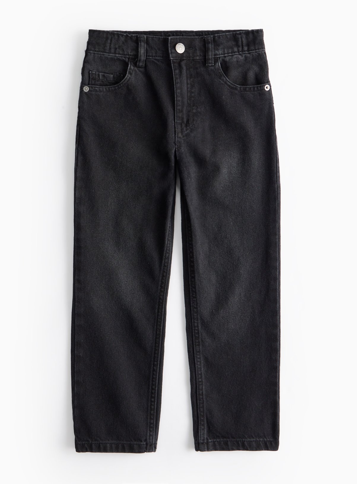 Black Wash Straight Leg Jeans 