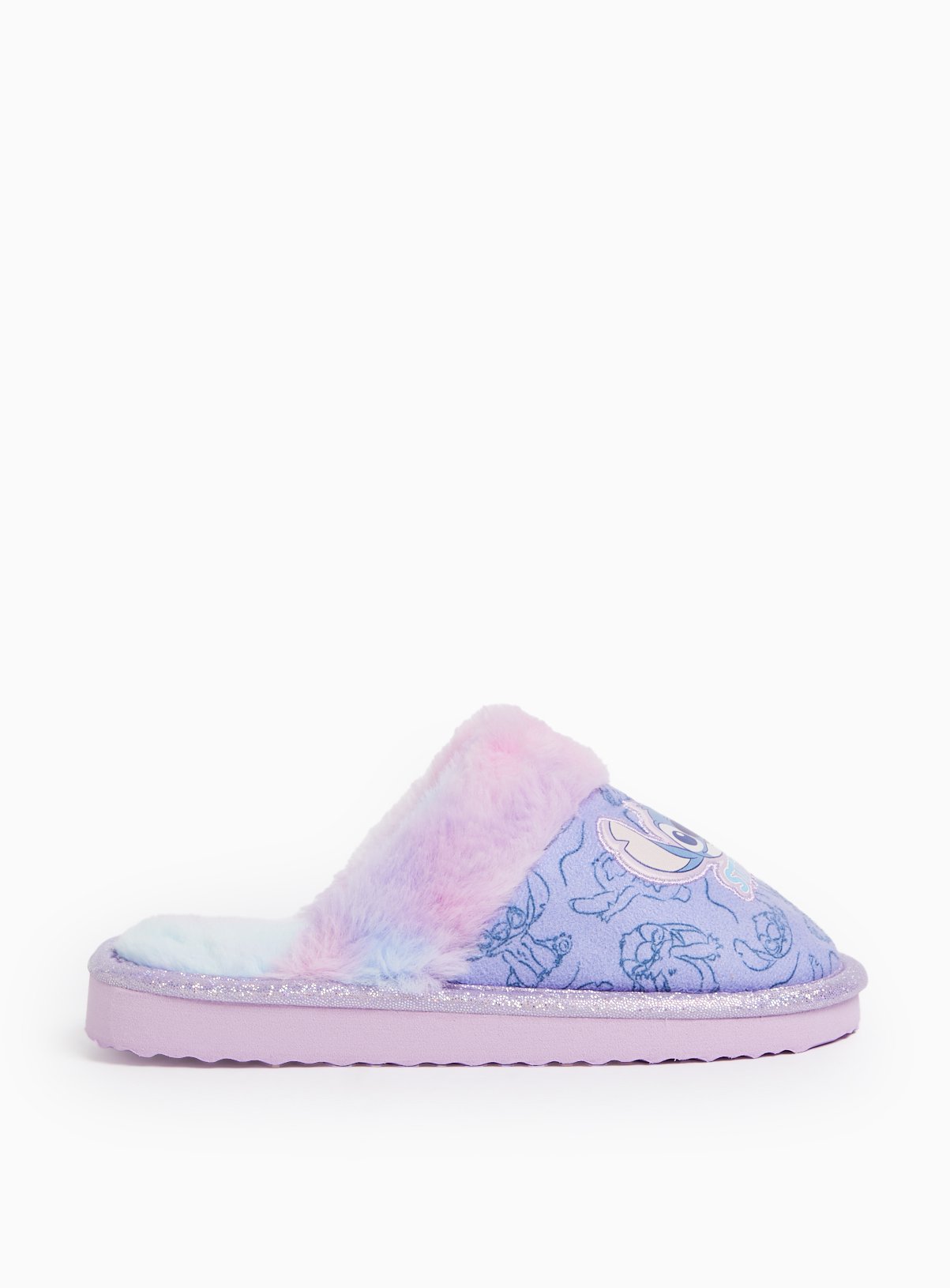 Disney Stitch Lilac Fleece Lined Slippers 