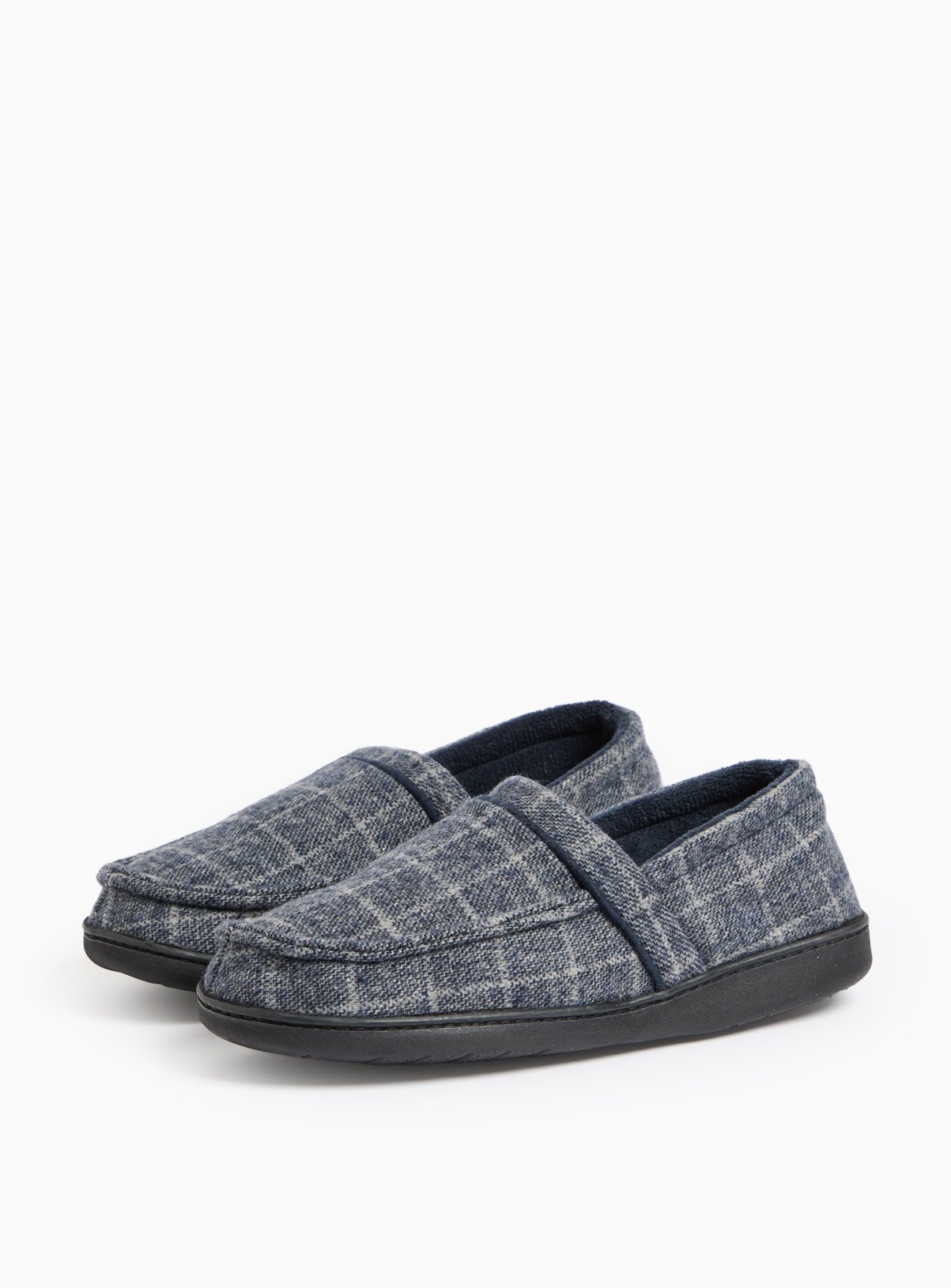 Blue Check Traditional Full Slippers 