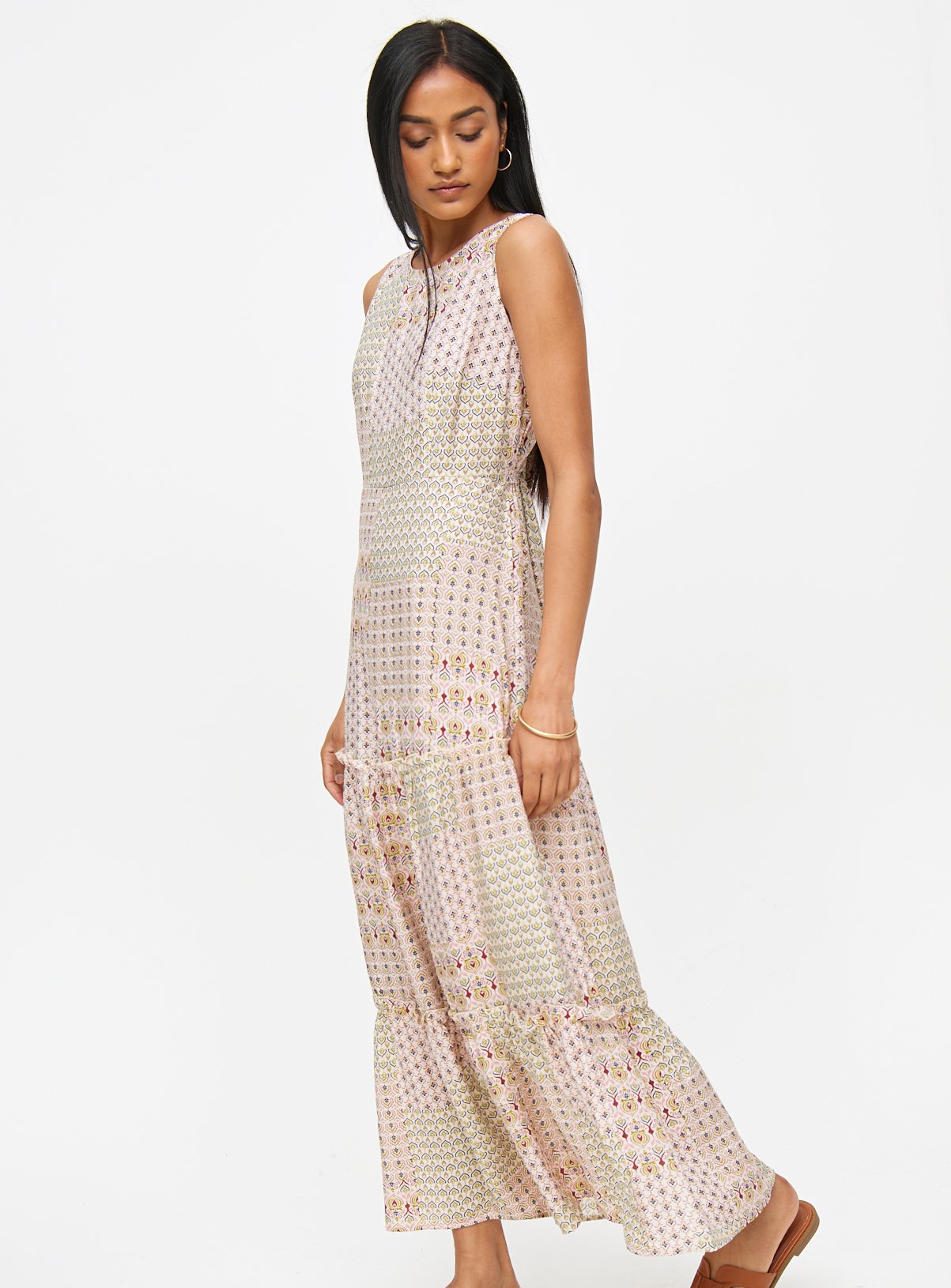 Patchwork Tile Print Maxi Dress 20