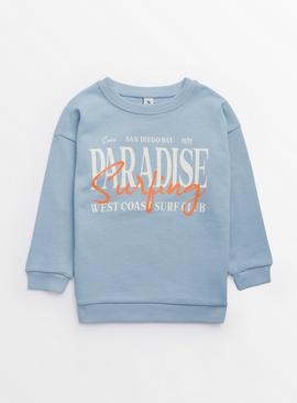 Blue Paradise Surfing Print Sweatshirt 