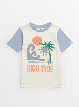 White Beach Print T-Shirt 