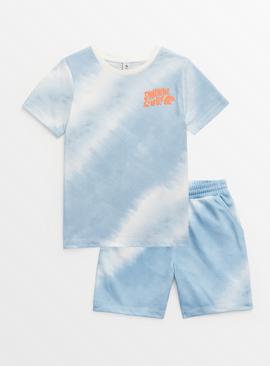 Blue Ombre T-Shirt & Shorts Set 