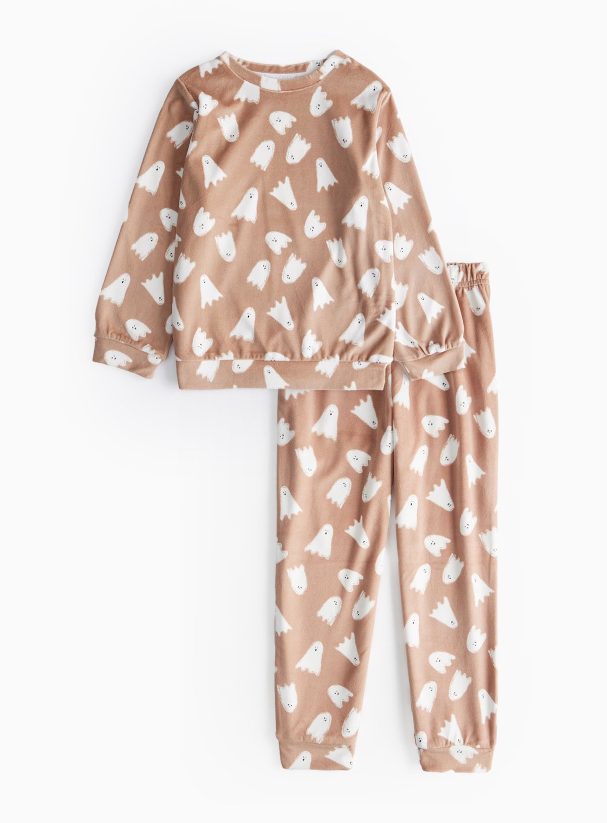 Mini Me Halloween Ghost Print Fleece Pyjamas 