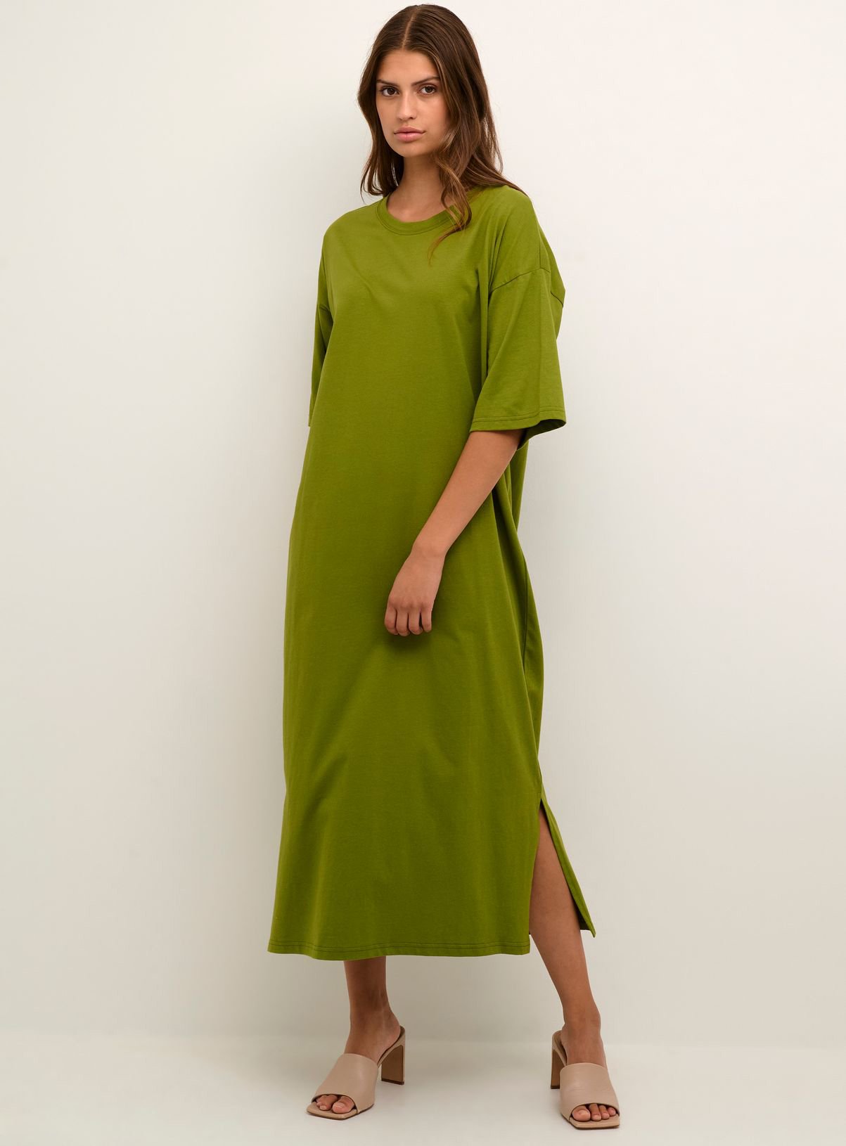 KAFFE Edna Half Sleeve Casual Fit Maxi Dress Green 