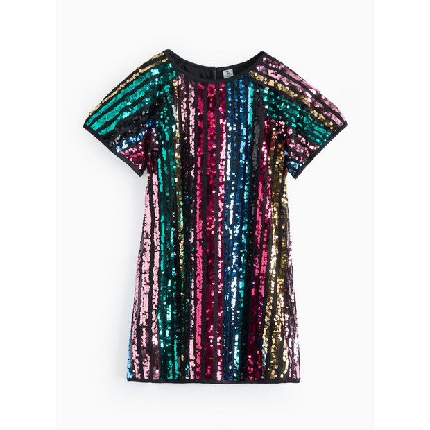 Rainbow sequin shirt dress sale