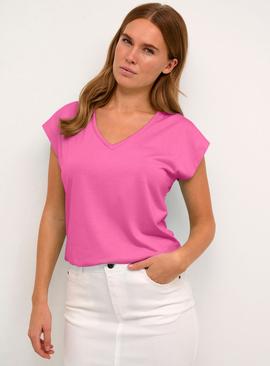 Lise V Neck T Shirt Pink 