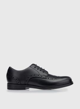 START-RITE Brogue Jnr Black Leather Lace Up School Shoes 