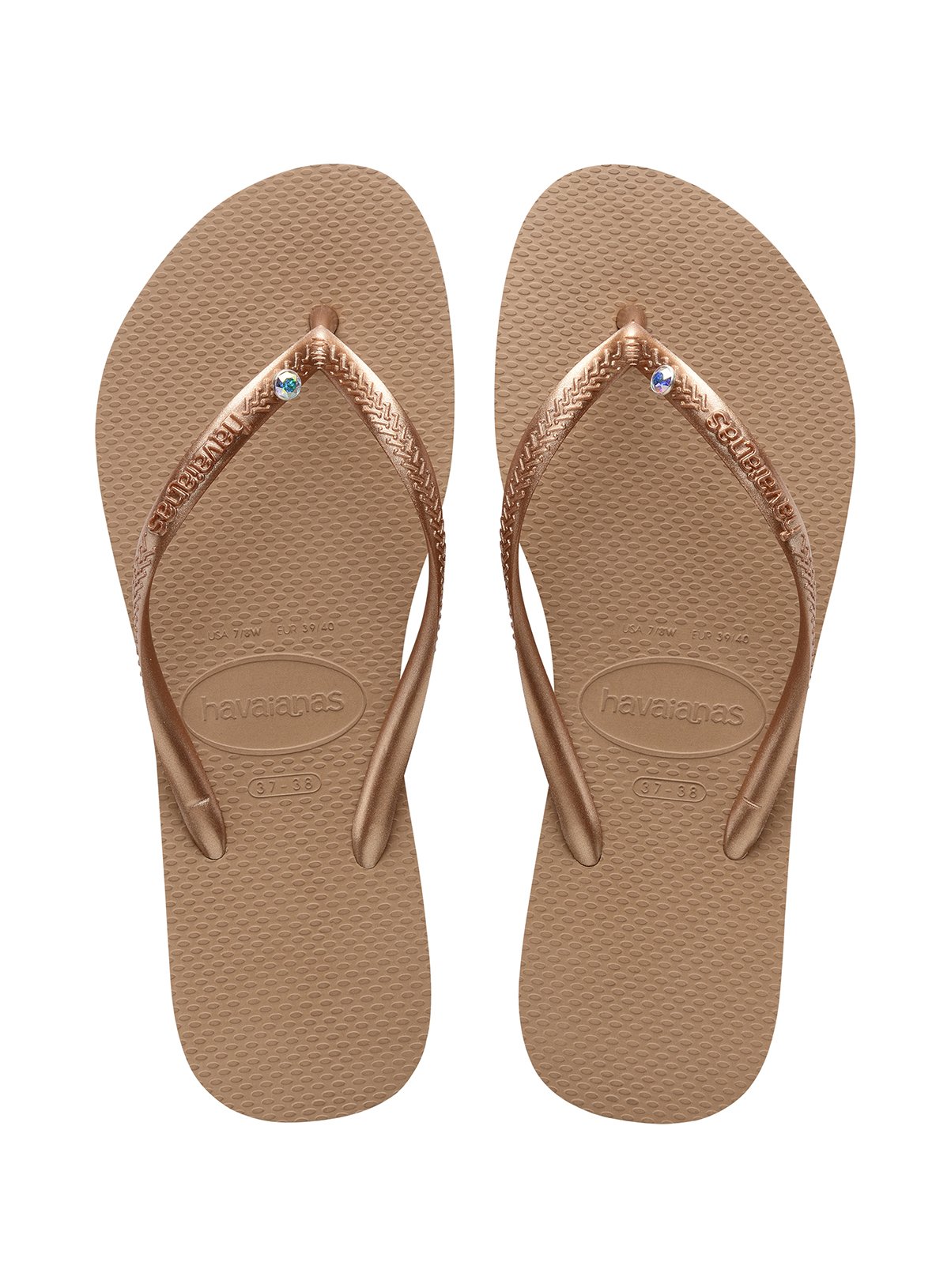  HAVAIANAS Slim Crystal Sw Ii Flip Flops Rose Gold 