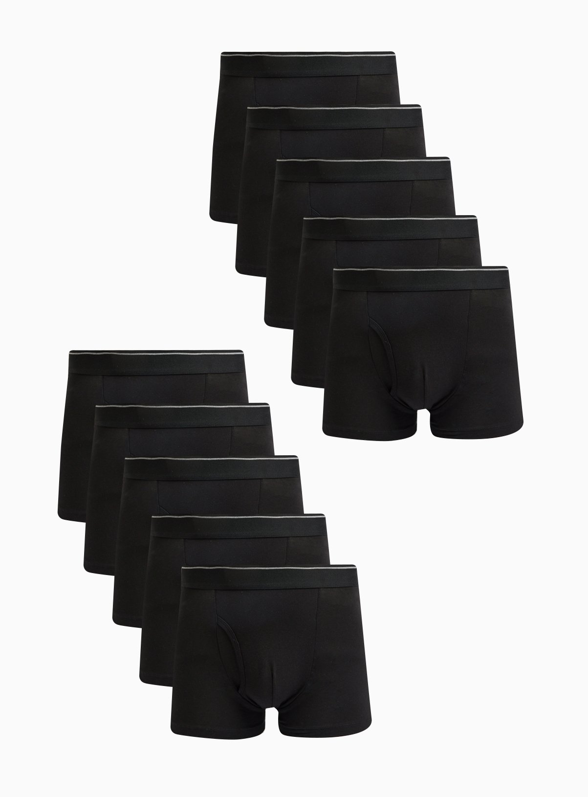 Plain Black Trunks 10 Pack XXL