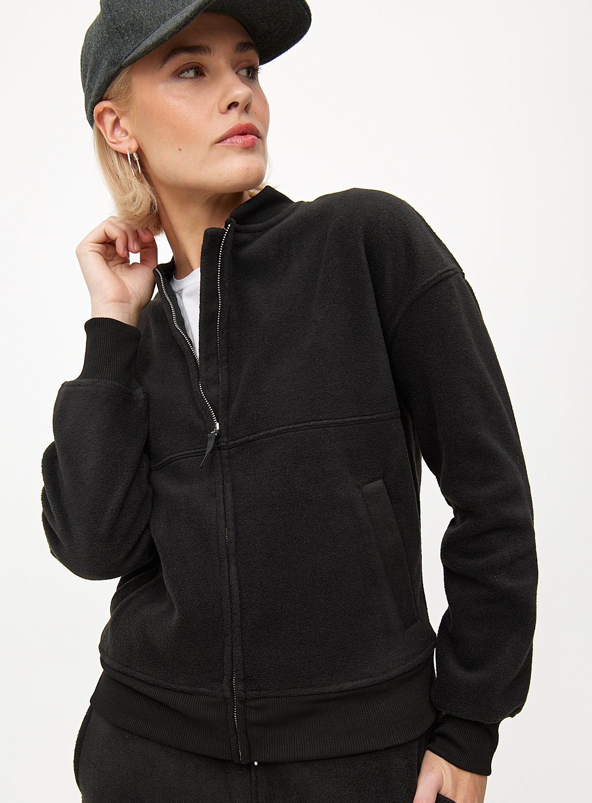 Black Fleece Bomber Jacket  