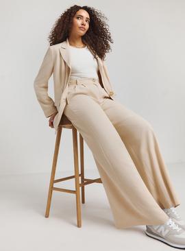 SIMPLY BE Linen Wide Leg Tailored Trouser 