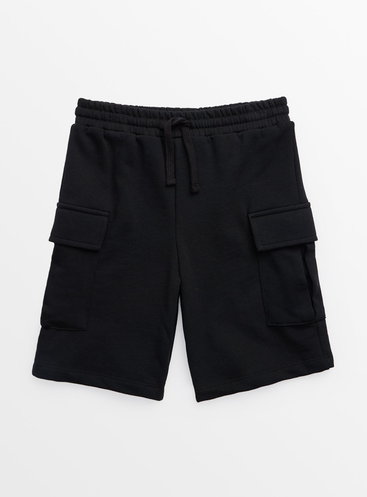 Black Cargo Sweat Shorts