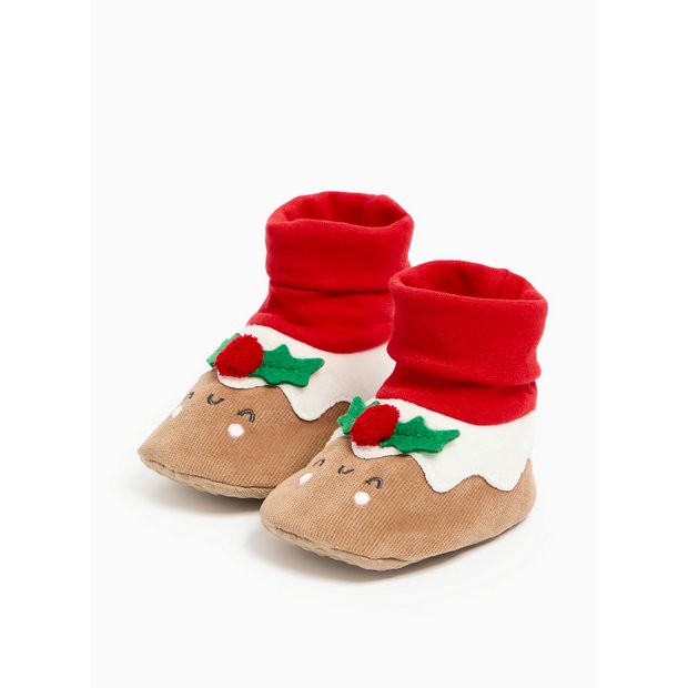Buy Novelty Christmas Pudding Corduroy Slipper Booties 12 18 months Shoes Tu