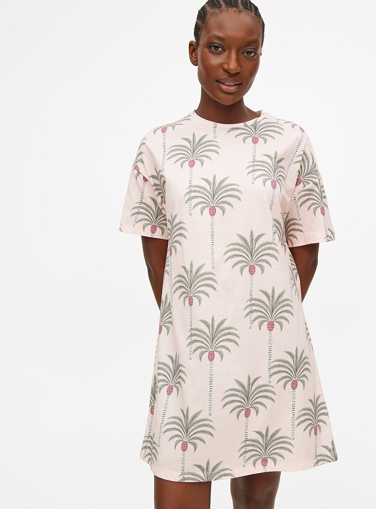 Pink Palm Tree Print Nightdress 18