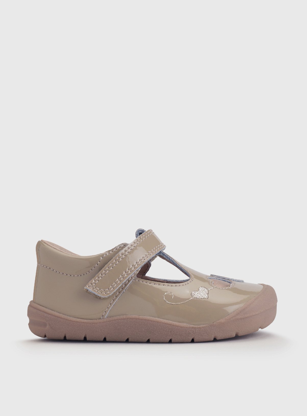 START-RITE Party Taupe Patent Leather T Bar First Steps Shoes 