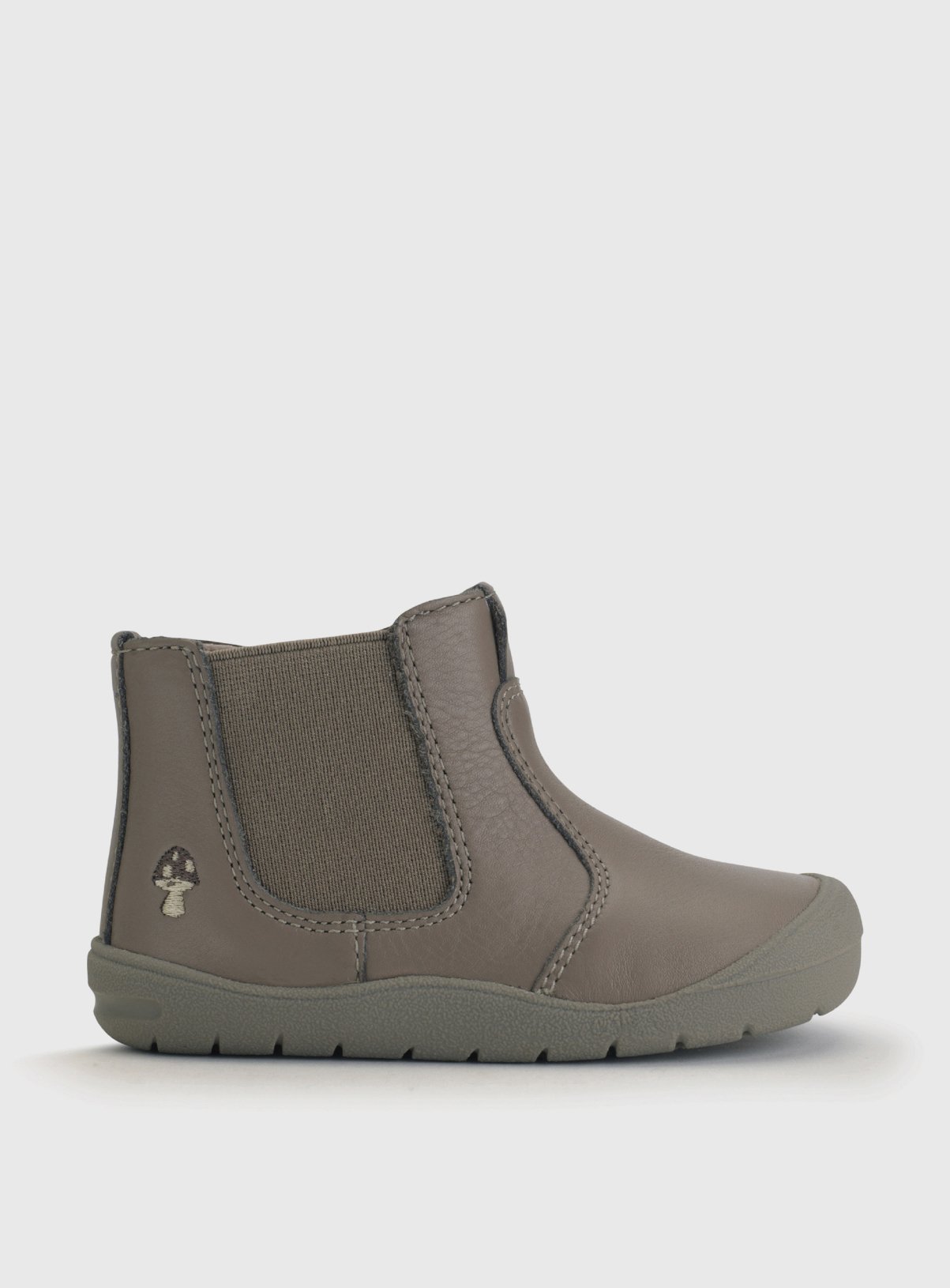 START-RITE First Chelsea Taupe/Mushroom Leather Zip Up Boots 