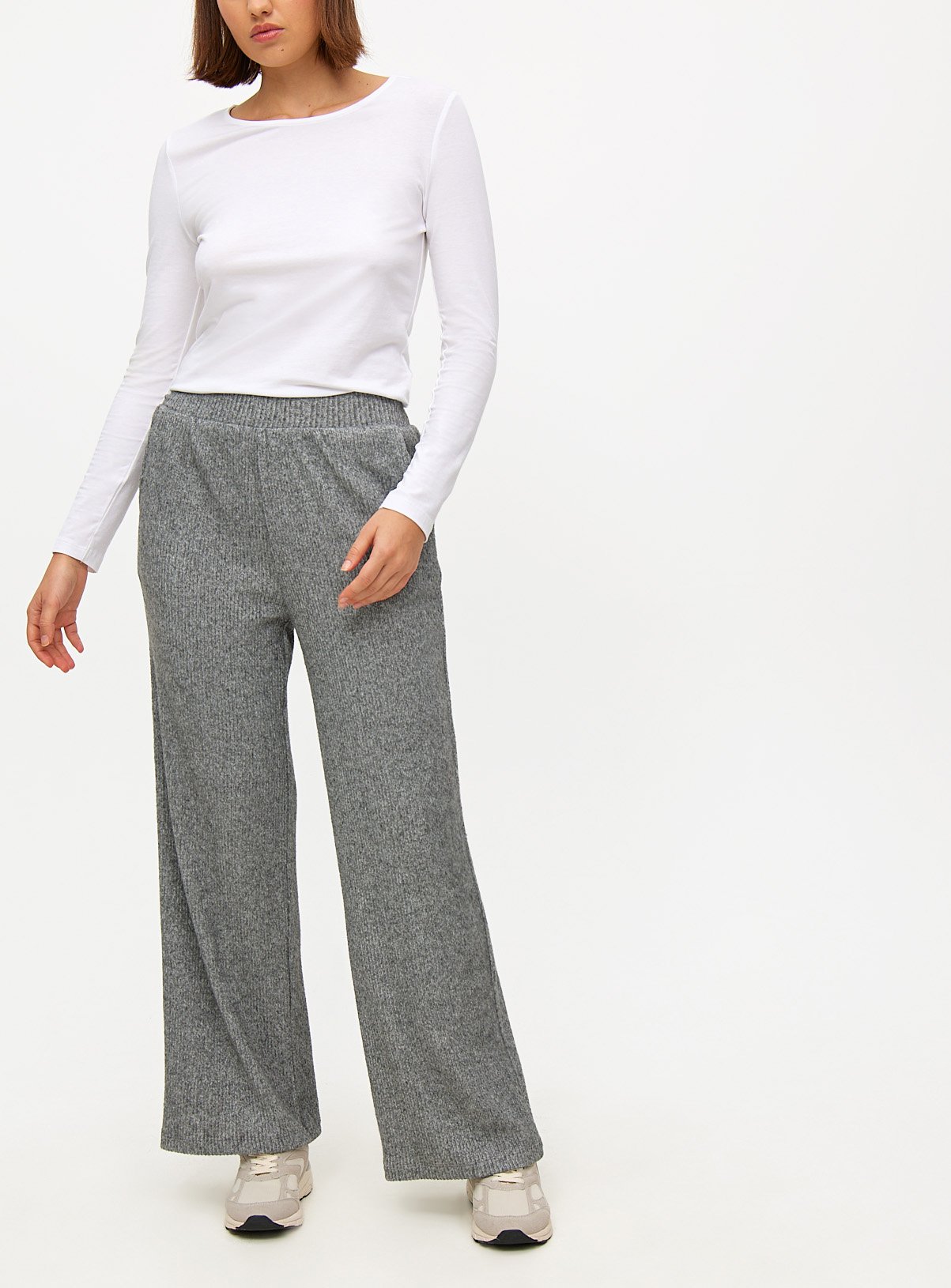 Grey Marl Soft Touch Wide Leg Co-ord Joggers  