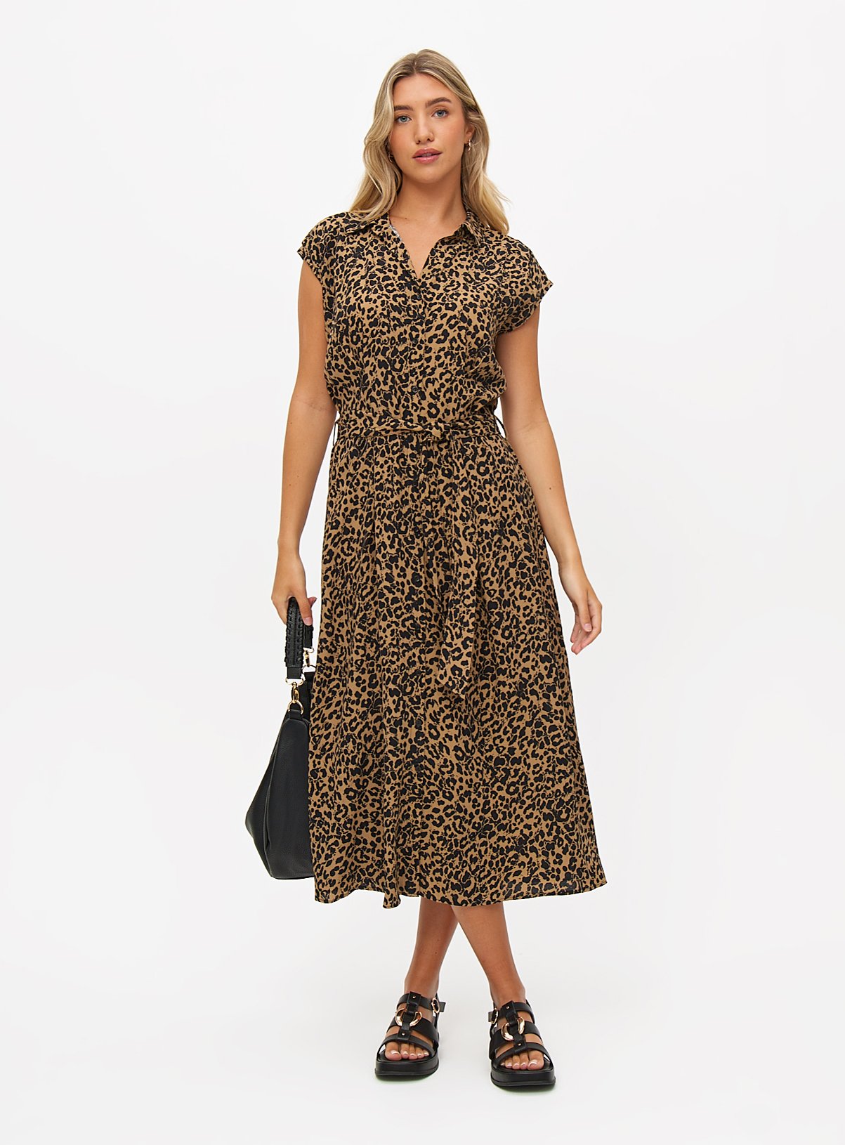 Animal Print Shirt Dress 20