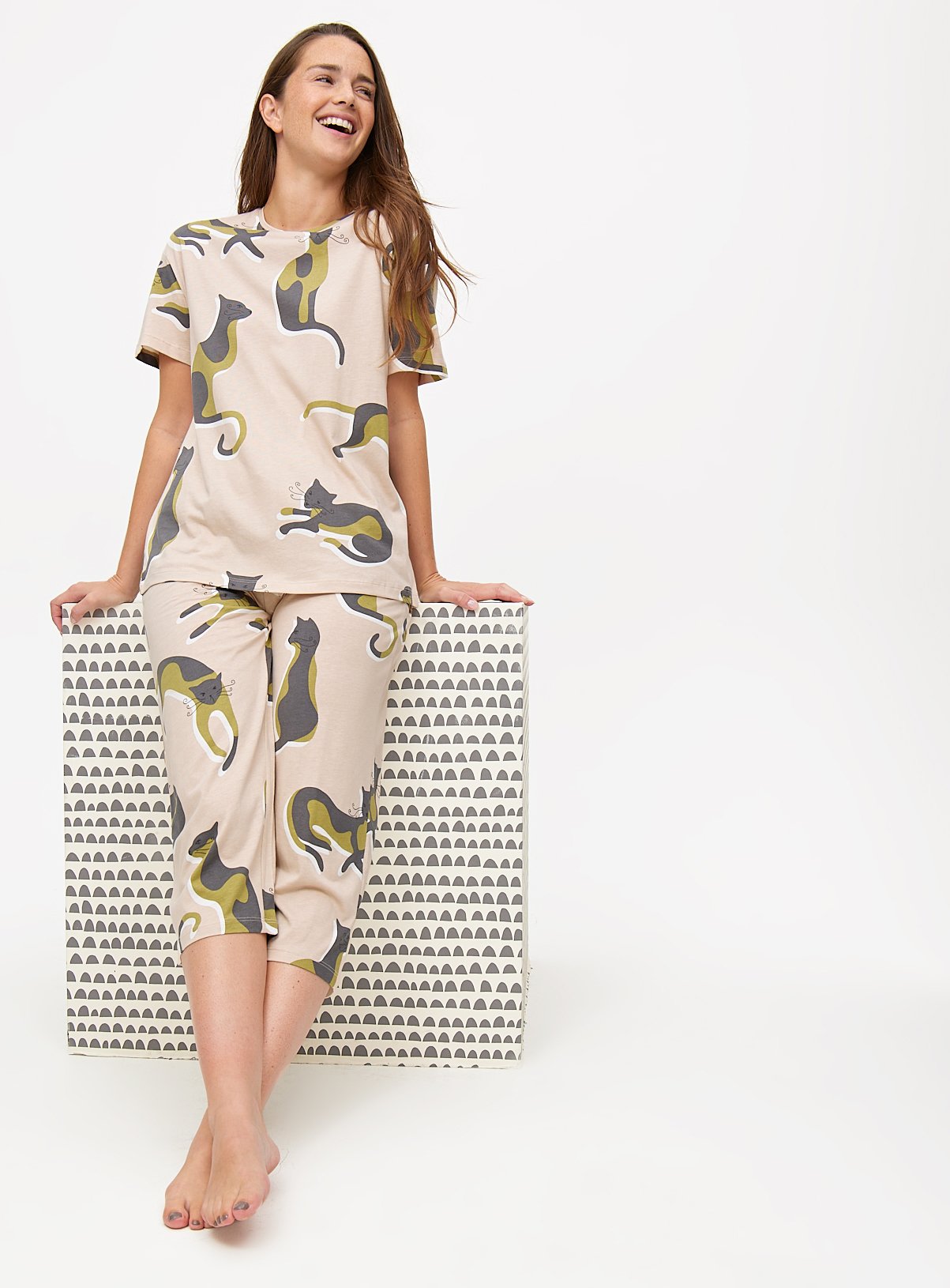 Tu X Scion Mr Whiskers Printed Pink Pyjamas 