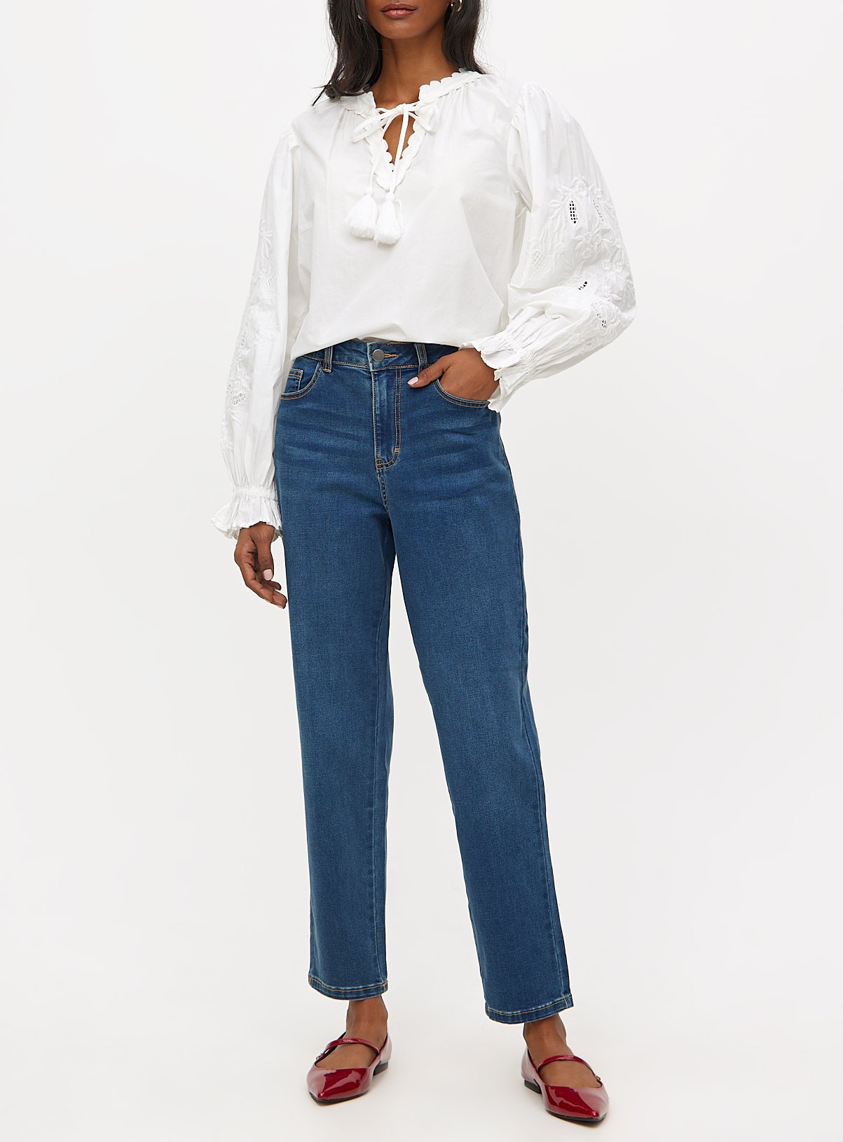 Mid Denim Straight Leg Jeans  14L
