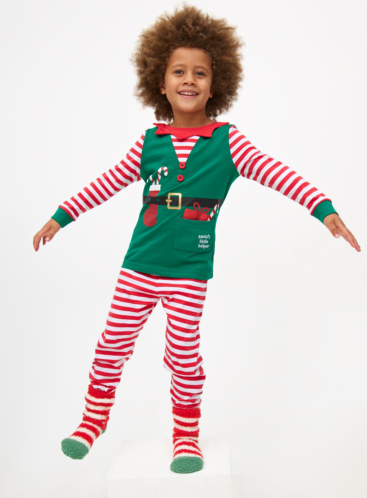 Christmas Elf Novelty Long Sleeve Pyjamas  