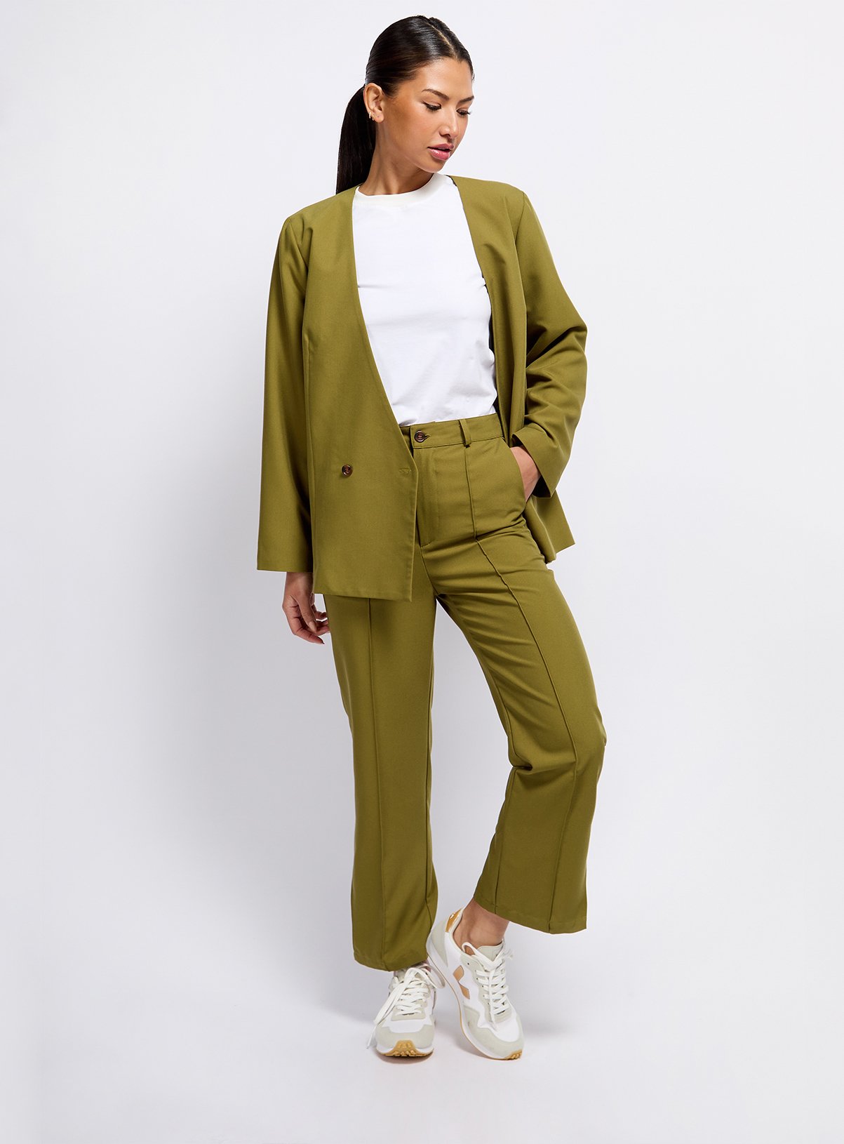 VOGUE WILLIAMS Olive Green Blazer 