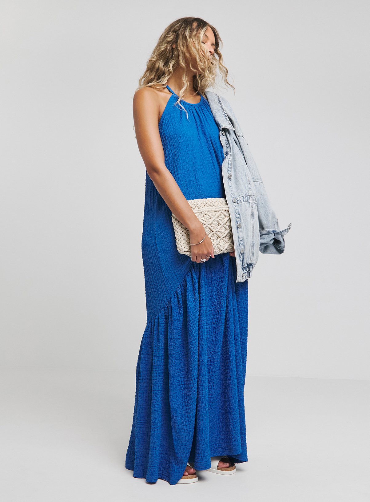 SIMPLY BE Textured Jersey Maxi Dress 