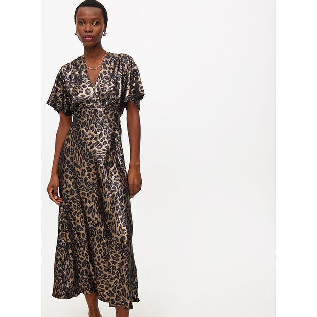 Buy Leopard Print Satin Midaxi Tea Dress 10 Dresses Tu