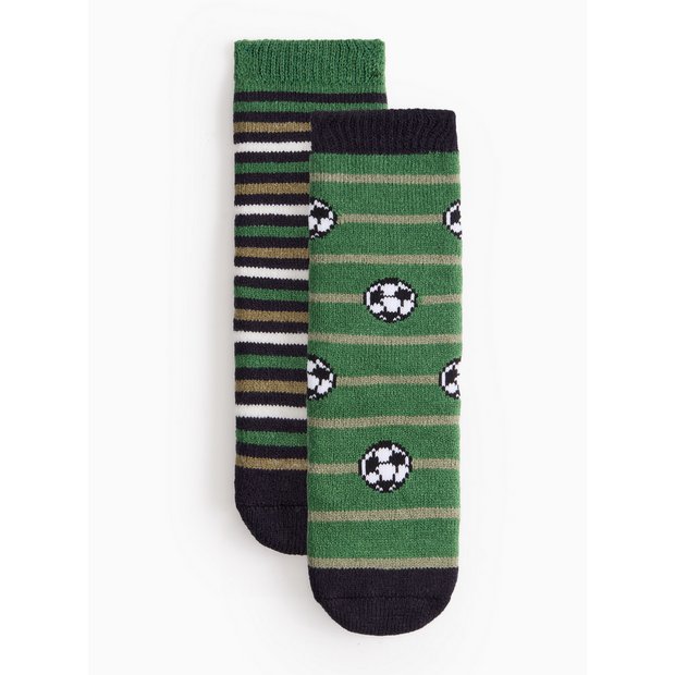 Buy Green Football Thermal Terry Slipper Socks 2 Pack 3 5.5 Underwear and socks Tu