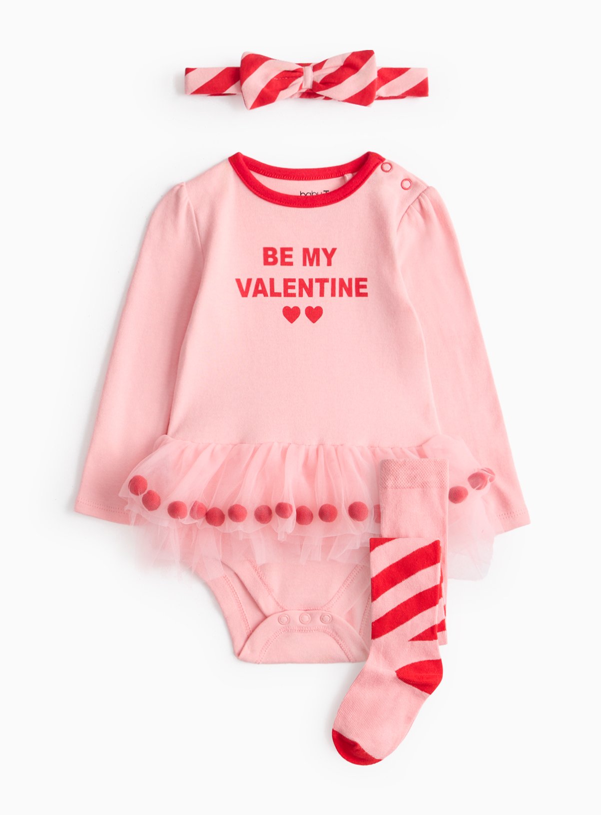 Be My Valentine Tutu Bodysuit 3-Piece Set