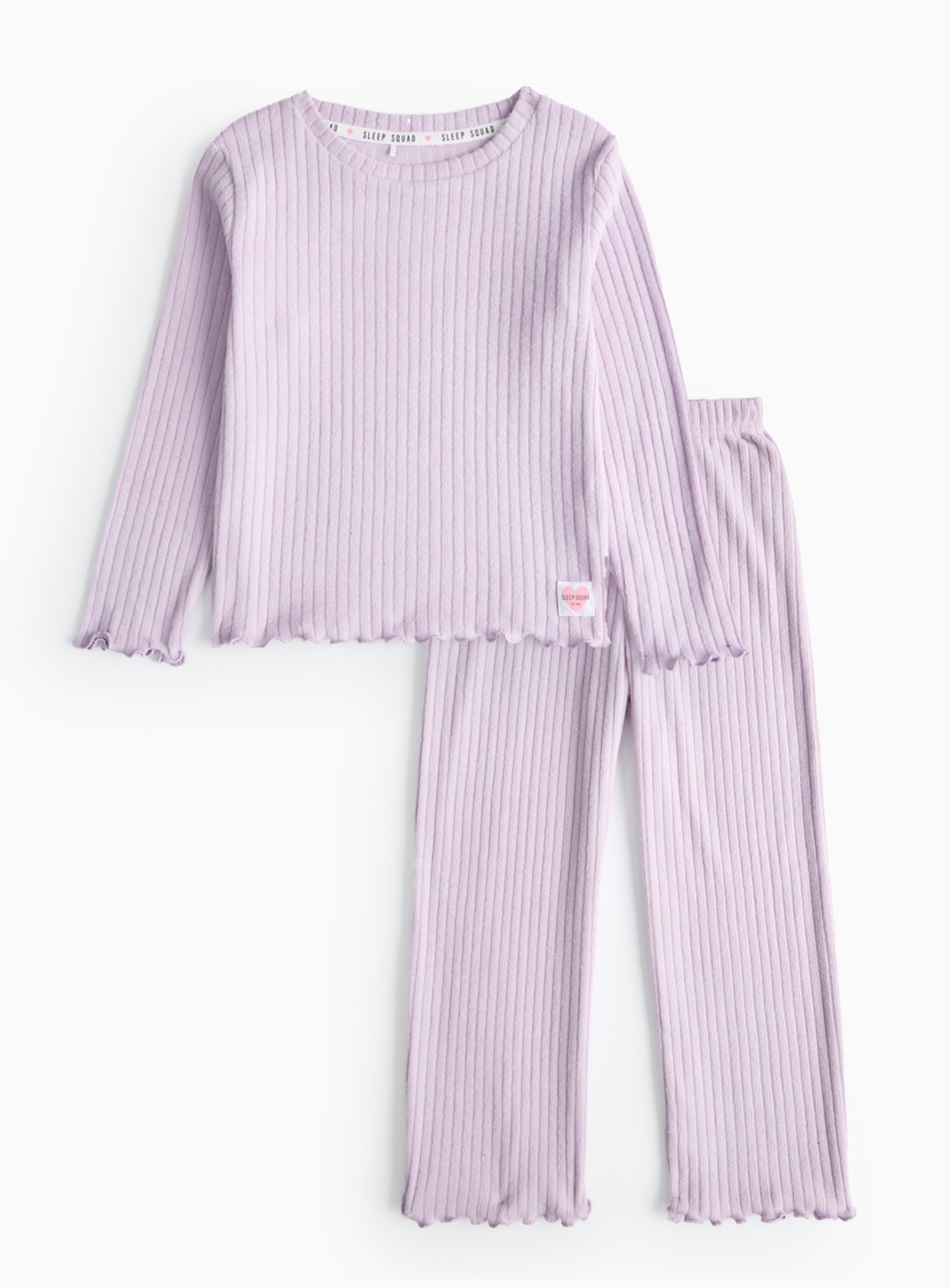Lilac Brushed Rib Pyjama Set 