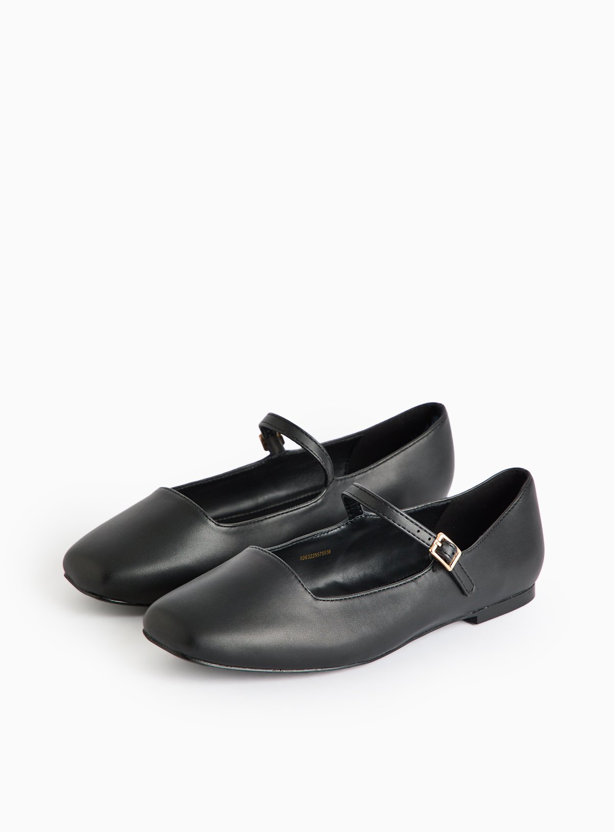 Black Wide-Fit Ballerina Mary-Jane Shoes 