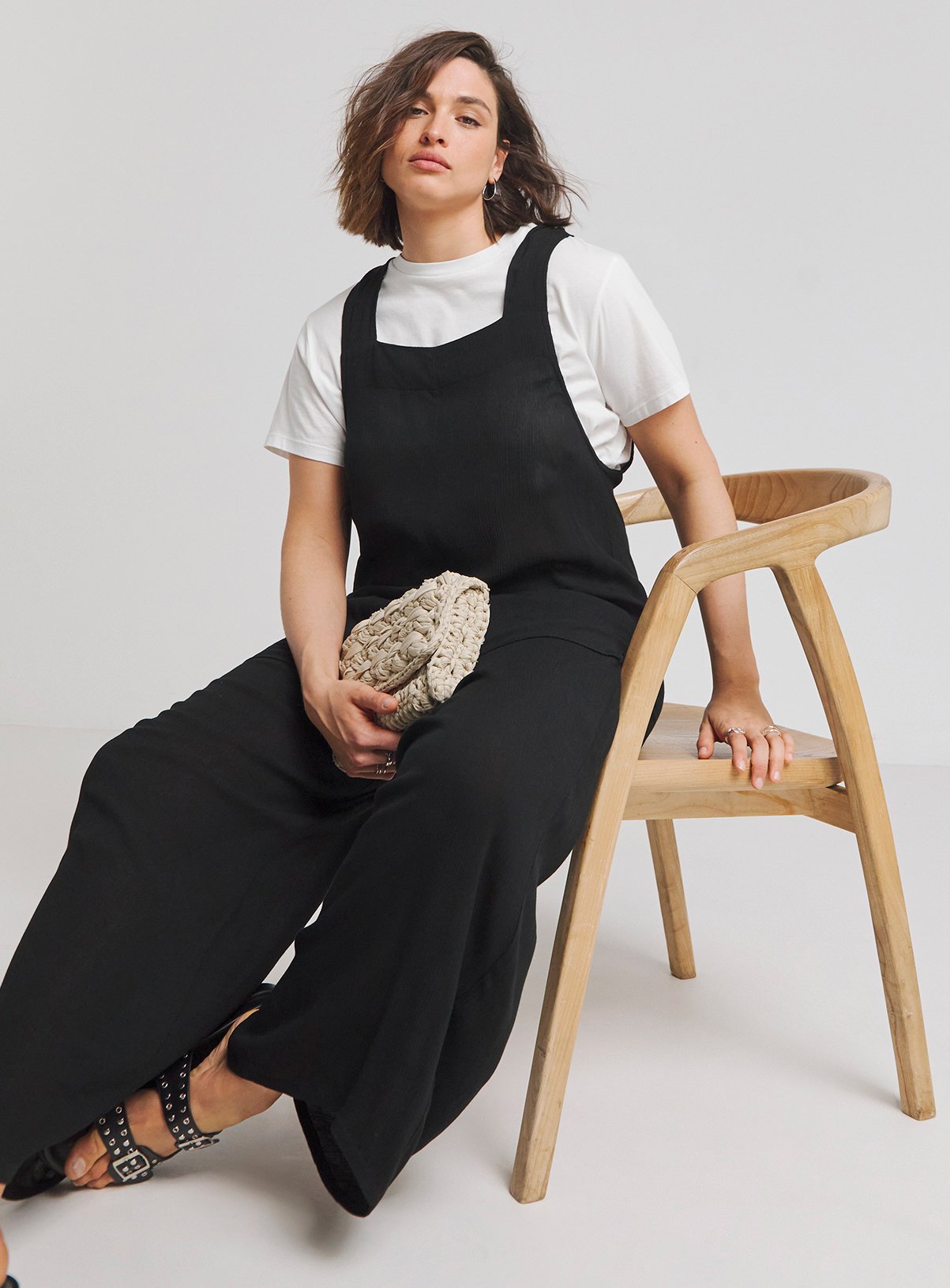 SIMPLY BE Crinkle Wide Leg Jumpsuit 