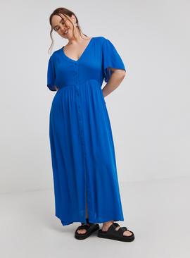 SIMPLY BE Crinkle Button Up Maxi Dress 