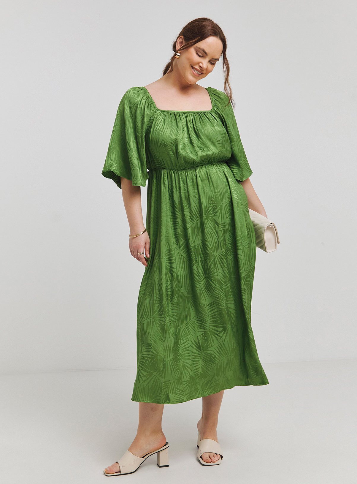 SIMPLY BE Jaquard Tie Back Midi Dress 16