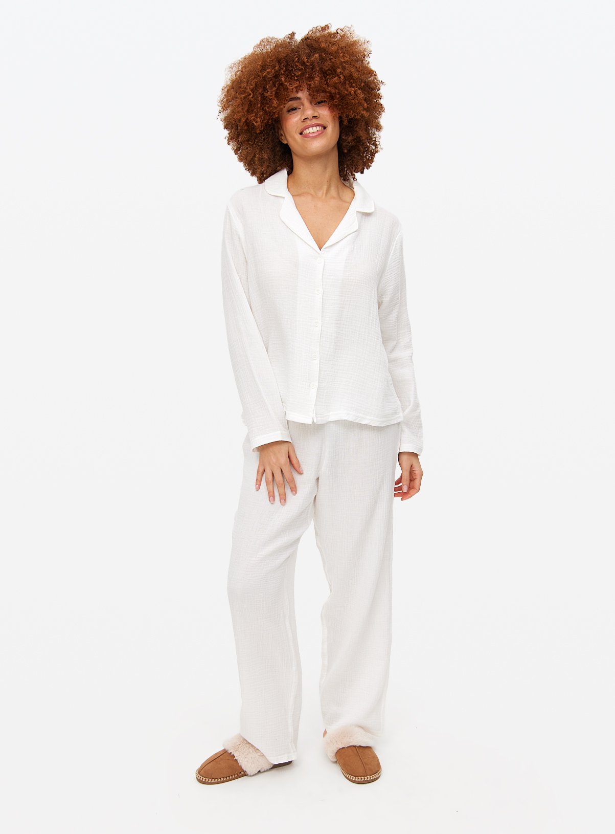 White Double Cloth Traditional Pyjamas