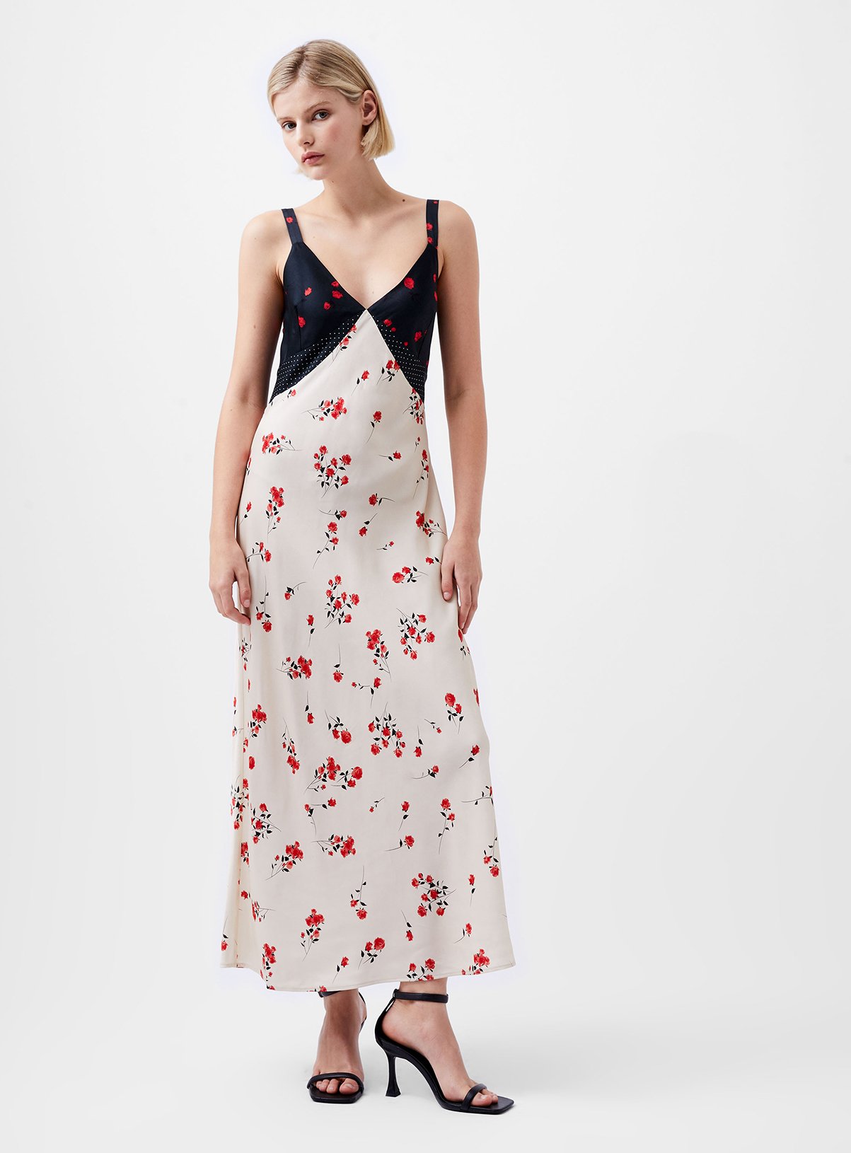 FRENCH CONNECTION Floramour Ennis Satin Slip Dress 