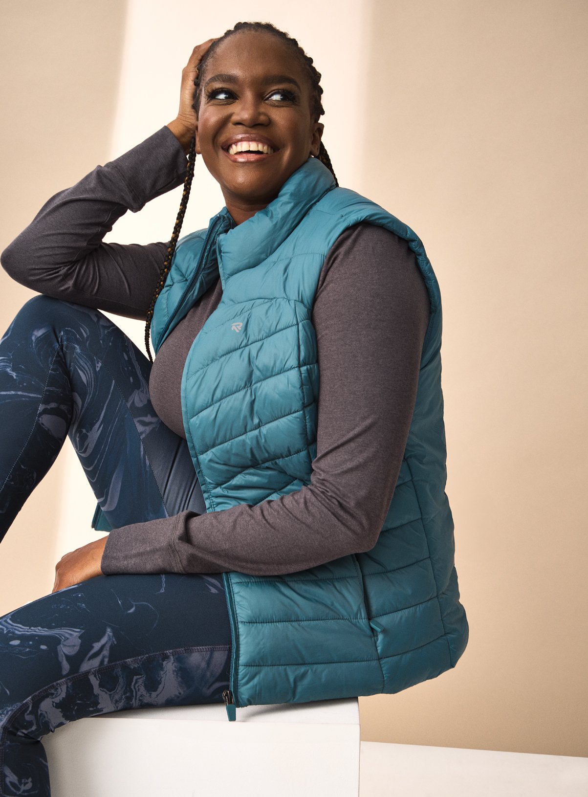 REAKTIV Padded Funnel Neck Gilet With Pockets 