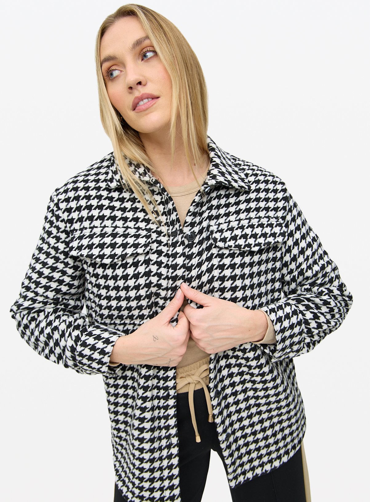 Dogtooth Check Shacket 