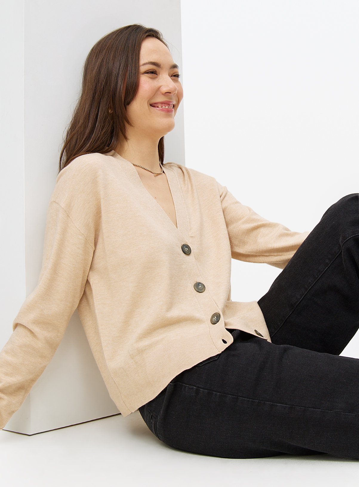 Soft Touch V Neck Cardigan 