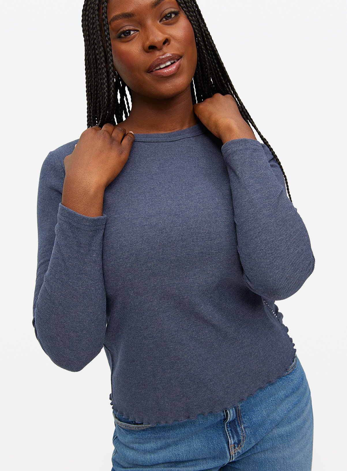 Soft-Touch Lettuce Hem Top 