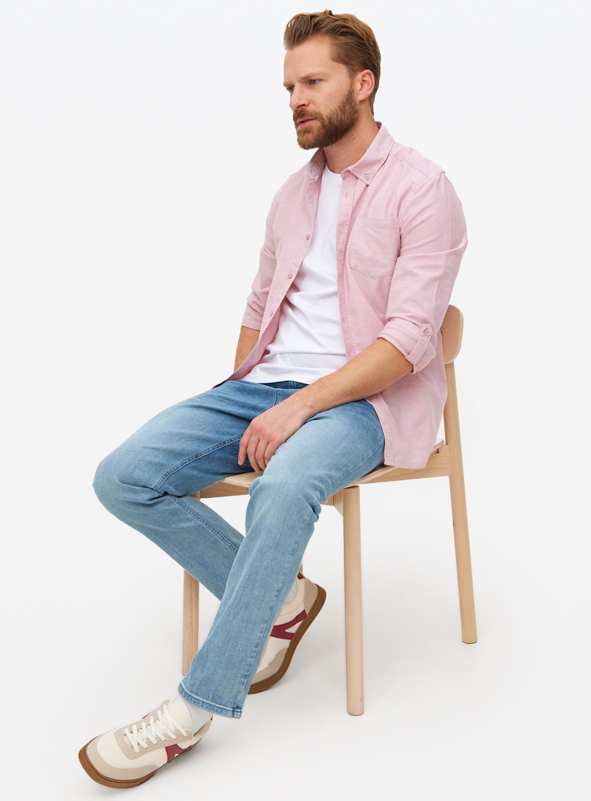 Roll Sleeve Slim Fit Oxford Shirt 