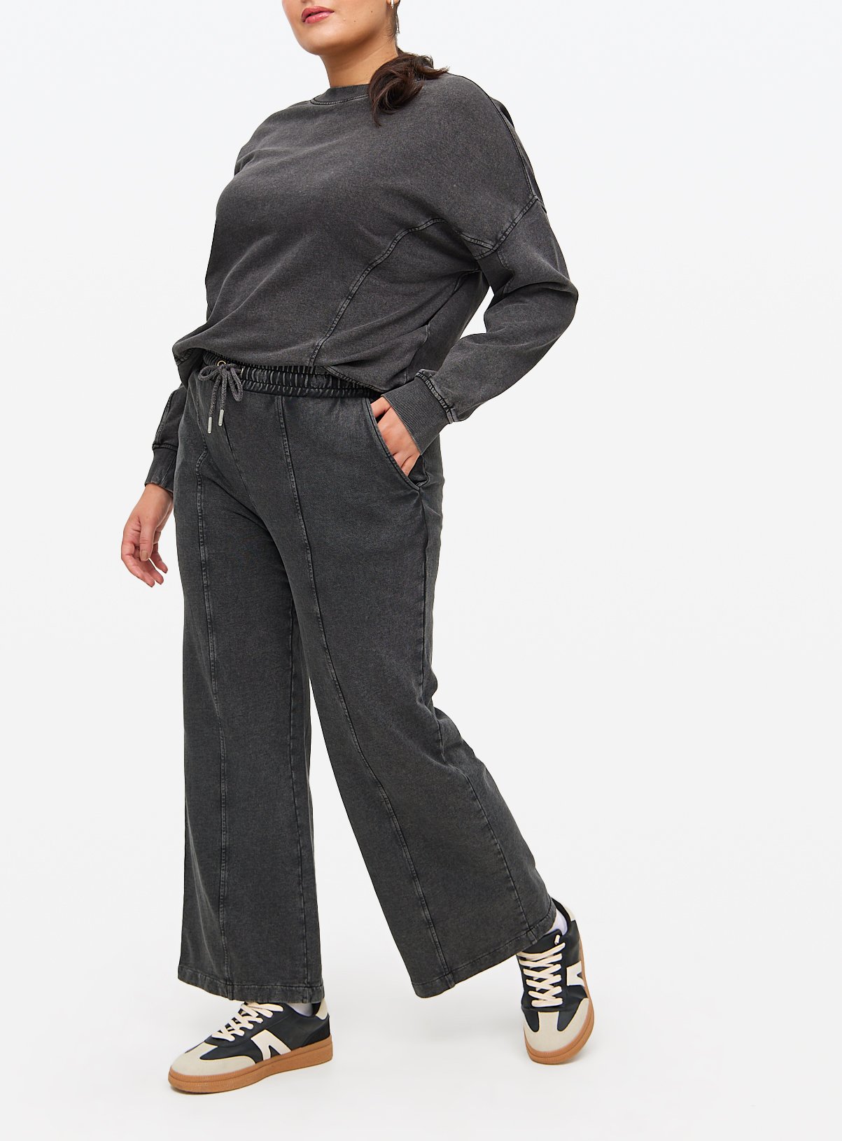 Washed Co-ord Wide Leg Joggers 